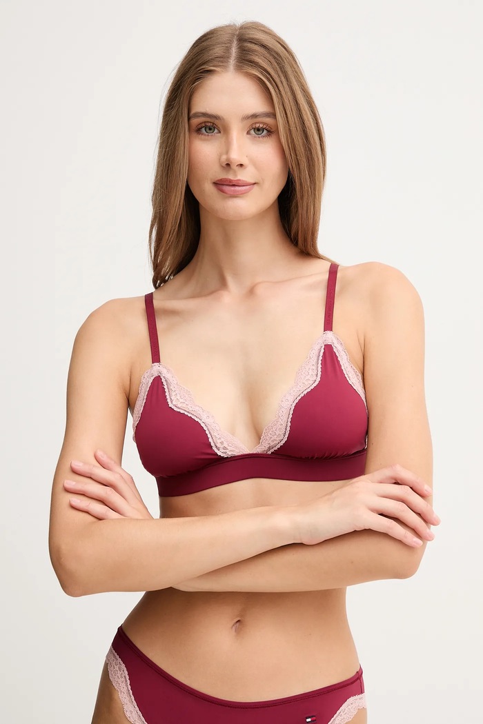 Tommy Hilfiger biustonosz trójkątny bordowy UW0UW06052