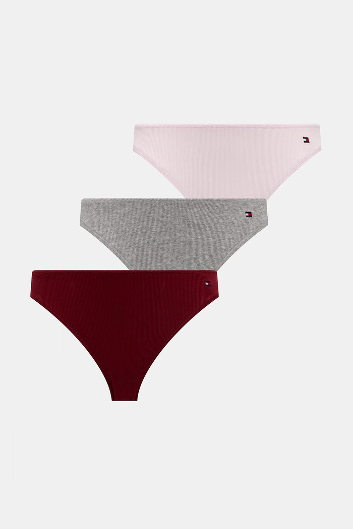 Tommy Hilfiger chiloți full brief de femei cu bumbac pachet de 3 figi roz UW0UW06131