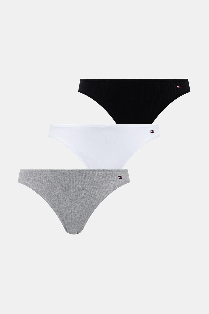 Tommy Hilfiger Chiloți full brief femeiești cu bumbac pachet de 3 figi negru UW0UW06131
