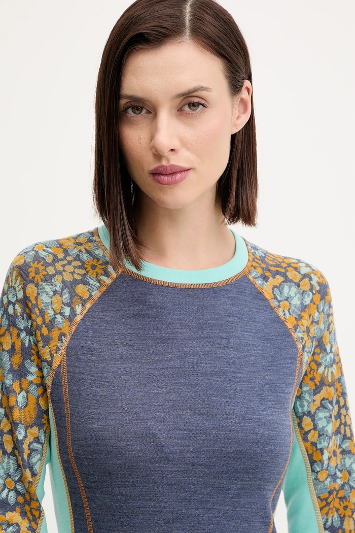 Smartwool longsleeve funcțional din lână albastru SW002983