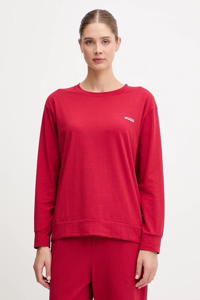 Лонгслів лаунж HUGO HUGO ID LS-SHIRT з еластаном червоний 50555632