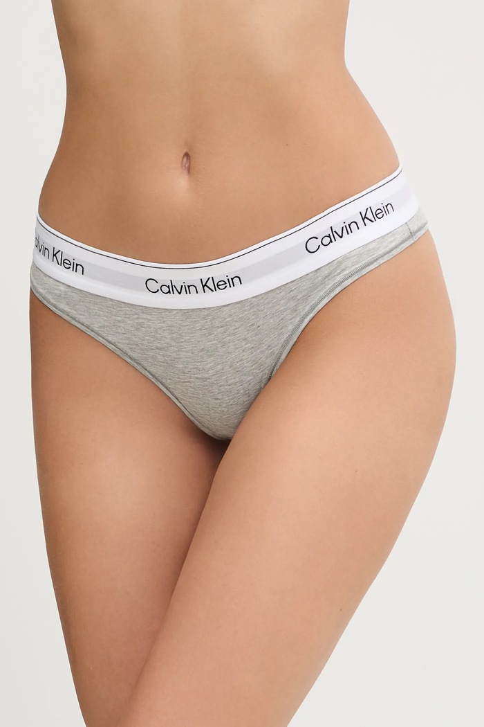 Calvin Klein Underwear brazilky dámske s bavlnou nohavičky sivá LV00QF8522