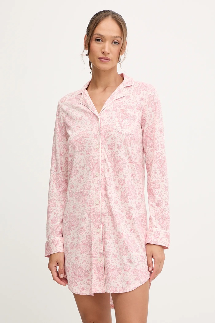 Νυχτικό Lauren Ralph Lauren πλεκτό ύφασμα ροζ ILN32443
