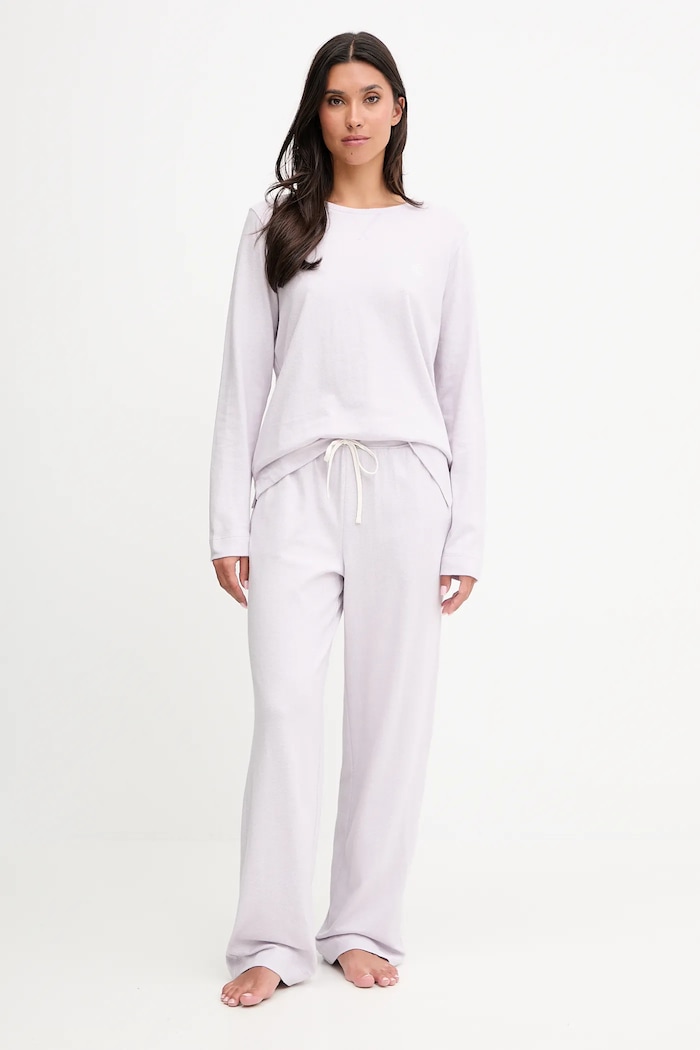 Βαμβακερές πιτζάμες Lauren Ralph Lauren βαμβάκι μωβ ILN72453