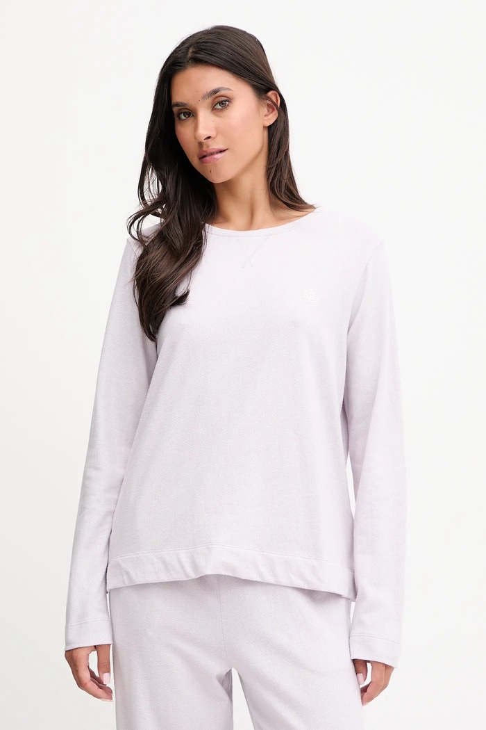 Βαμβακερές πιτζάμες Lauren Ralph Lauren ILN72453 μωβ AW25