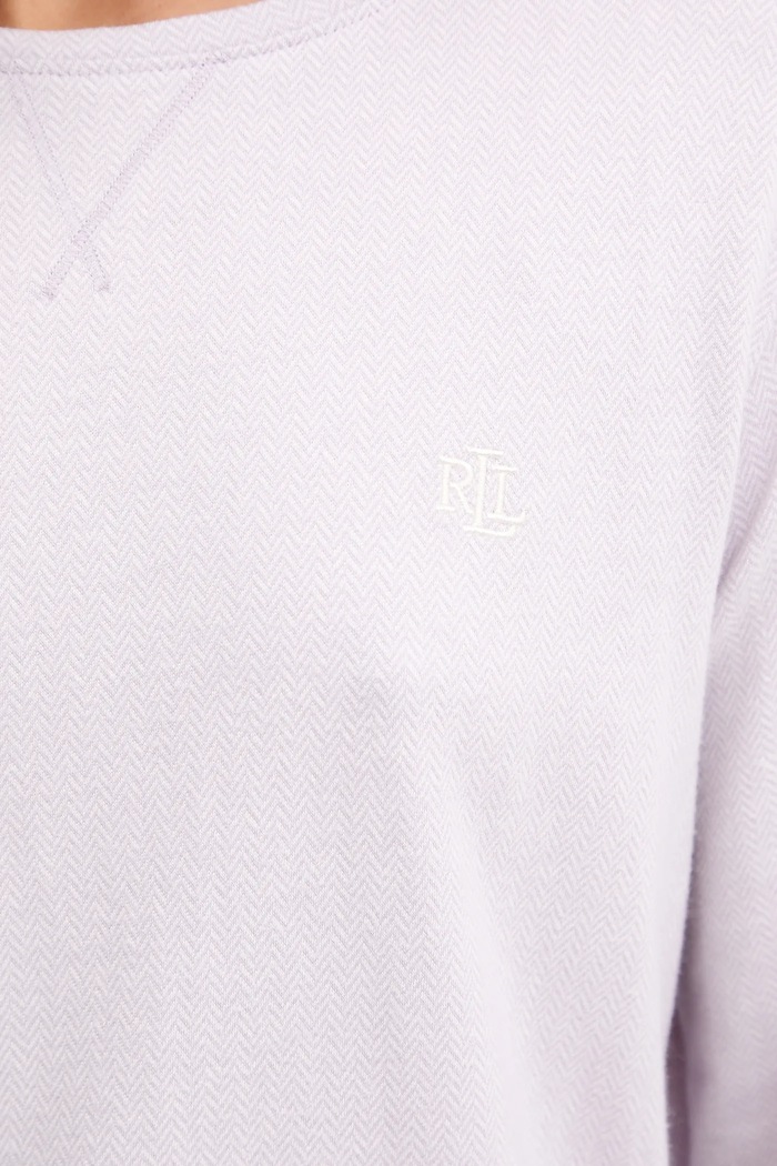 Βαμβακερές πιτζάμες Lauren Ralph Lauren ILN72453 μωβ