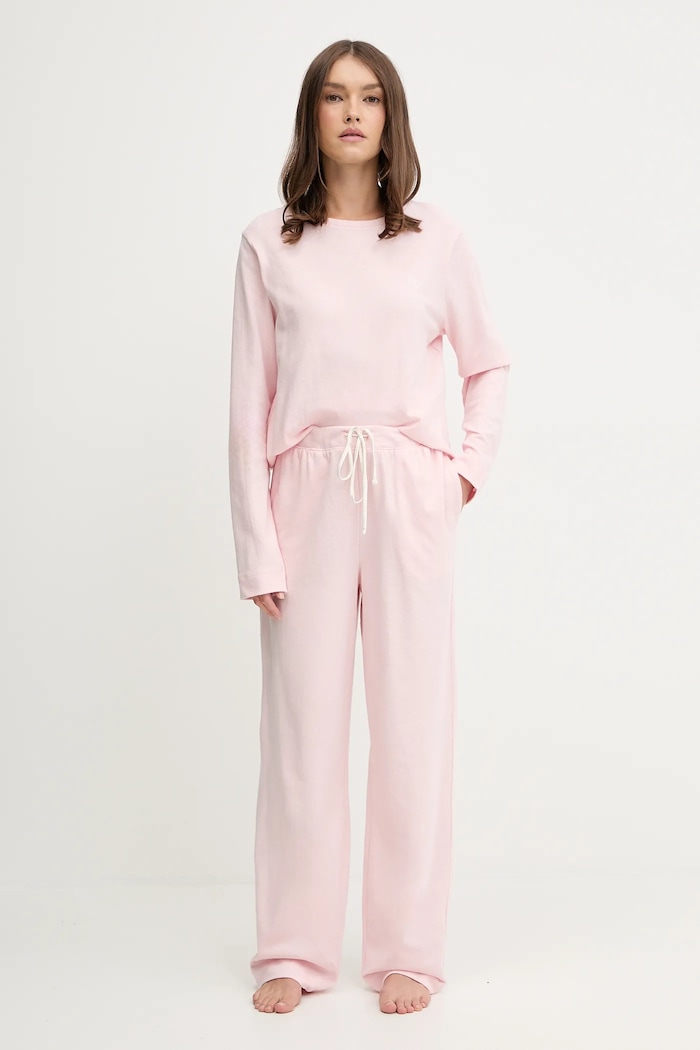 Lauren Ralph Lauren piżama bawełniana wzorzyste różowy ILN72453