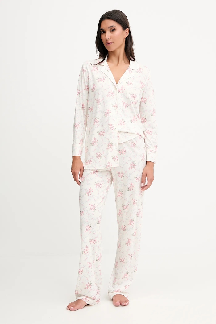 Pyžamo Lauren Ralph Lauren sada béžová ILN92443