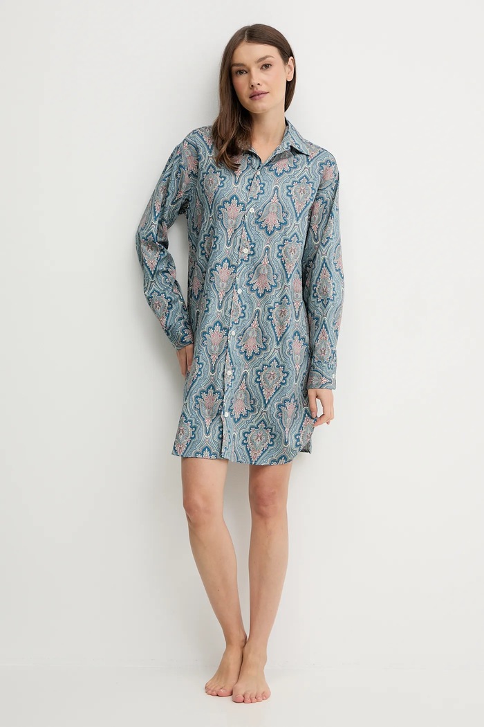 Nočná košeľa Lauren Ralph Lauren ILN32476 modrá AW25