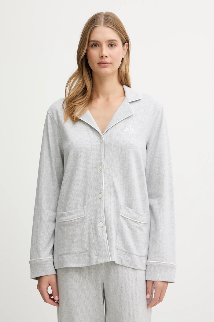 Ruházat Lauren Ralph Lauren pamut pizsama ILN92453 szürke