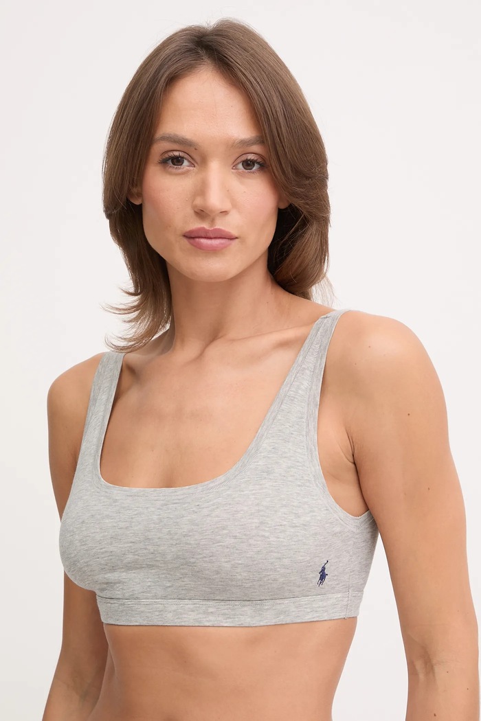 Podprsenka Polo Ralph Lauren melanž sivá 4P0499