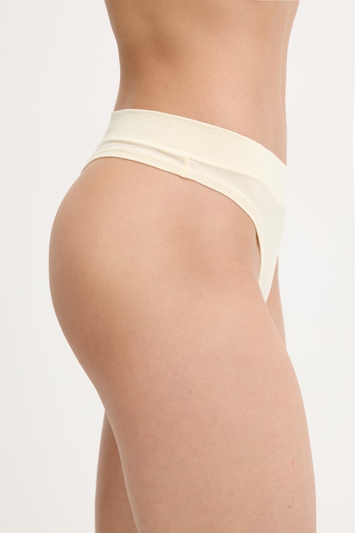 Polo Ralph Lauren tanga femei din bumbac cu elastan 4P0511 galben SS26