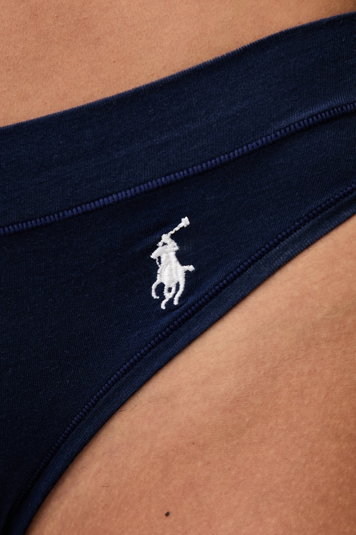 Îmbrăcăminte Polo Ralph Lauren Chiloți g-string pentru femei din bumbac cu elastan 4P0511 bleumarin