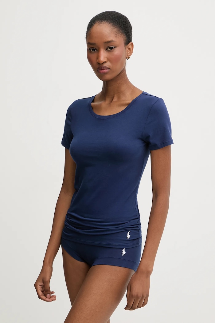 Pyžamo Polo Ralph Lauren pletenina tmavomodrá 4P0719