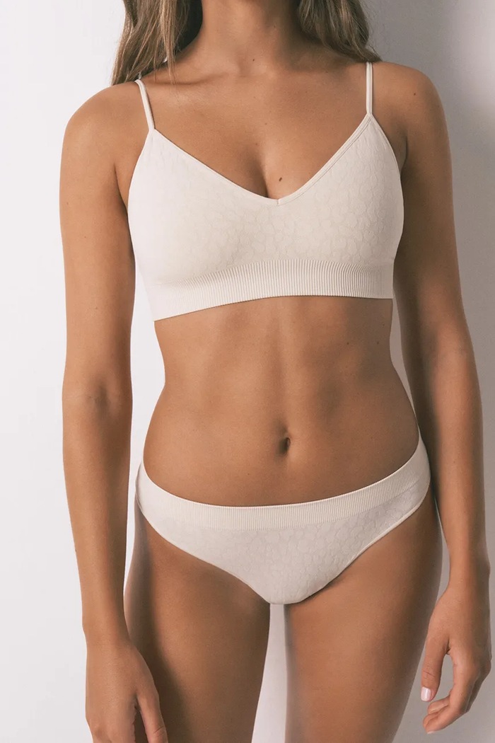 Tanga women'secret pletenina béžová 5122021