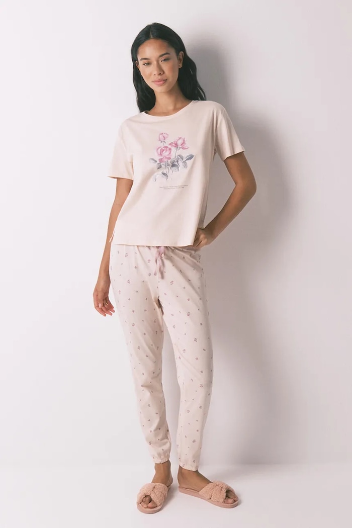 women'secret piżama bawełniana nadruk różowy 3592421