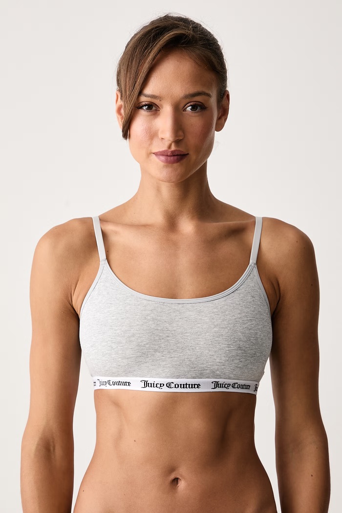 Juicy Couture Biustonosz z bawełną REN BRALET szary JCTBT125972