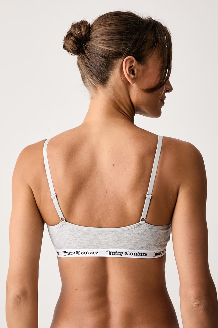 Juicy Couture Podprsenka s bavlnou REN BRALET JCTBT125972 sivá SS26