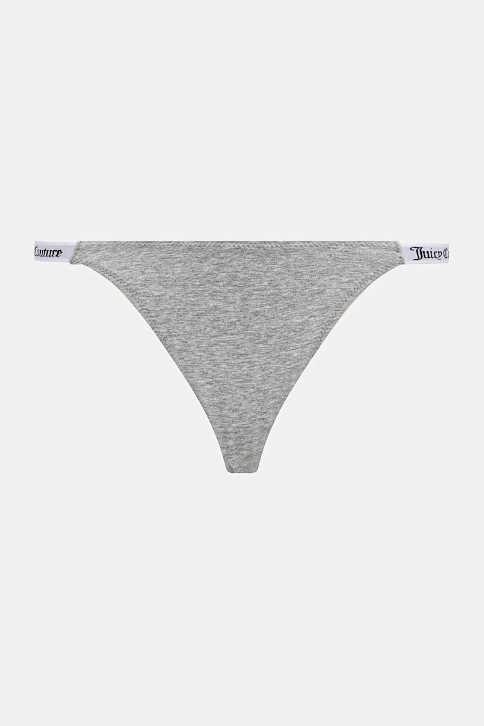Juicy Couture chiloți g-string pentru femei cu bumbac 3 PK DEMI THNG pachet de 3 gri JCTTH225951