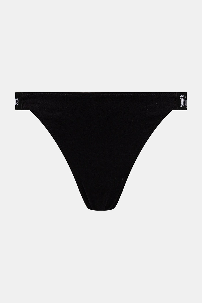 Juicy Couture chiloți g-string pentru femei cu bumbac 3 PK DEMI THNG pachet de 3 JCTTH225951 negru SS26