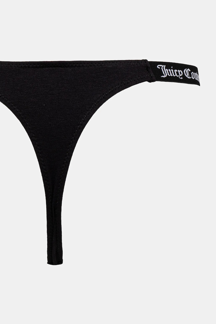 Îmbrăcăminte Juicy Couture chiloți g-string pentru femei cu bumbac 3 PK DEMI THNG pachet de 3 JCTTH225951 negru
