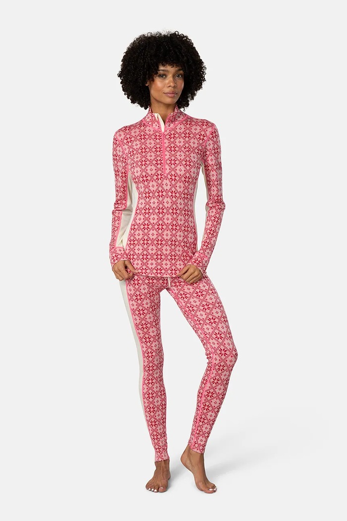 Odzież Kari Traa Bluza funkcyjna damska z wełny merino ROSE 622691 czerwony