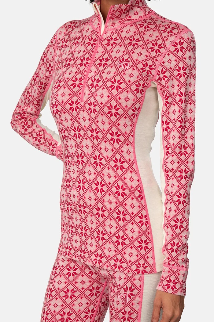 Bluza funkcyjna damska z wełny merino ROSE Kari Traa 622691 czerwony