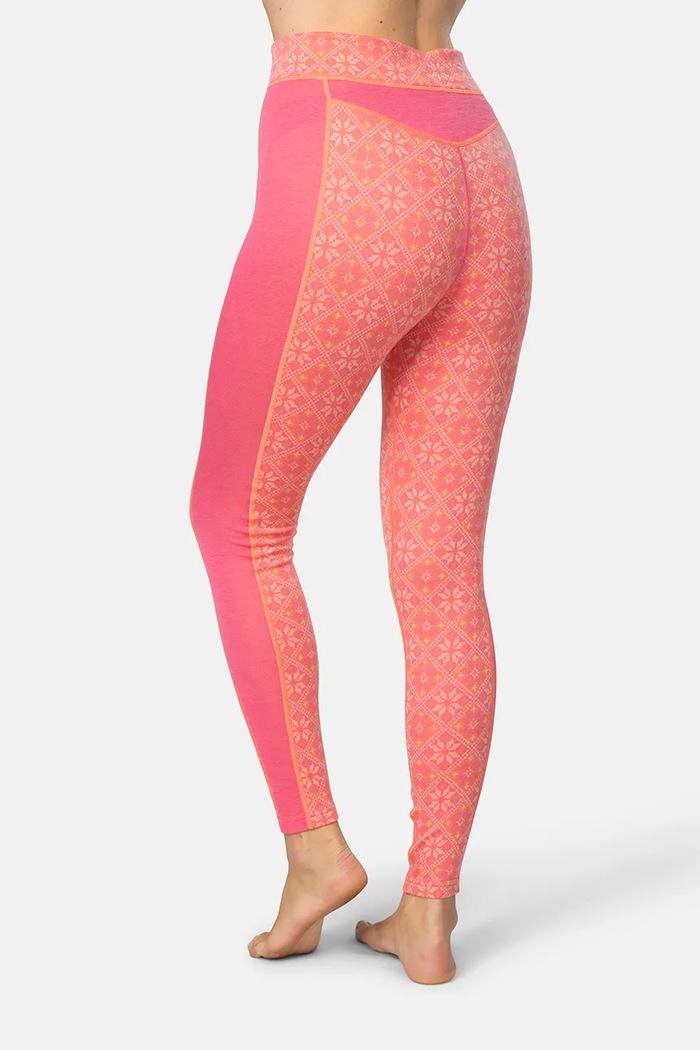 Kari Traa Legginsy funkcyjne damskie z wełny merino ROSE 622873 pomarańczowy SS26