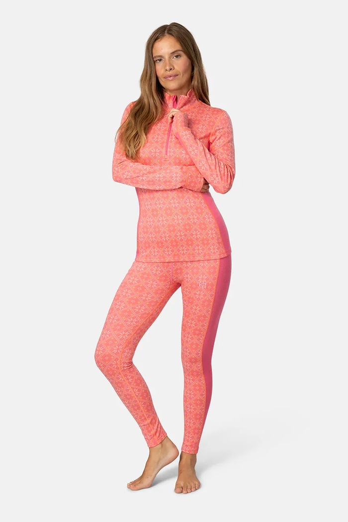 Odjeća Kari Traa Funkcionalne tajice za žene od merino vune ROSE 622873 narančasta