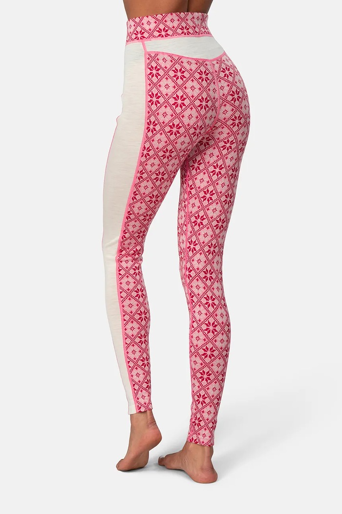 Kari Traa Legginsy funkcyjne damskie z wełny merino ROSE 622873 czerwony SS26