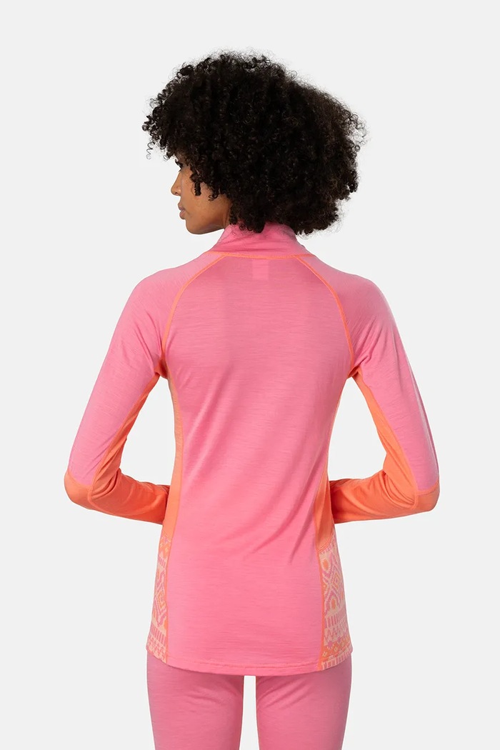 Kari Traa Longsleeve termoaktywny damski z dodatkiem merino MALIA 623582 pomarańczowy AW25