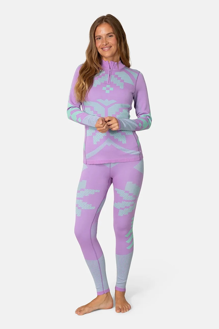 Kari Traa Legginsy funkcyjne damskie z wełną merino FAITH 623595 fioletowy AW25