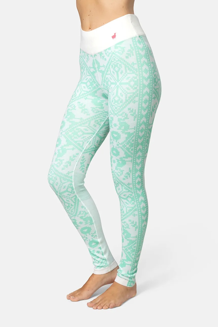 Kari Traa Legginsy funkcyjne damskie z wełną merino SAGA turkusowy 623832