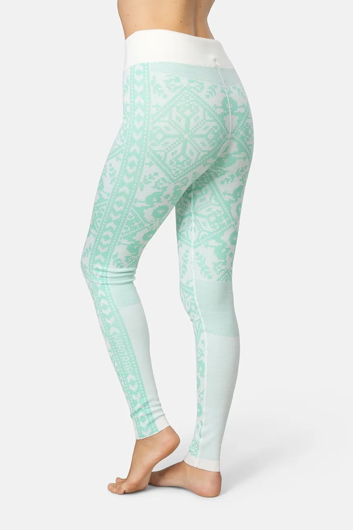 Kari Traa Legginsy funkcyjne damskie z wełną merino SAGA 623832 turkusowy AW25