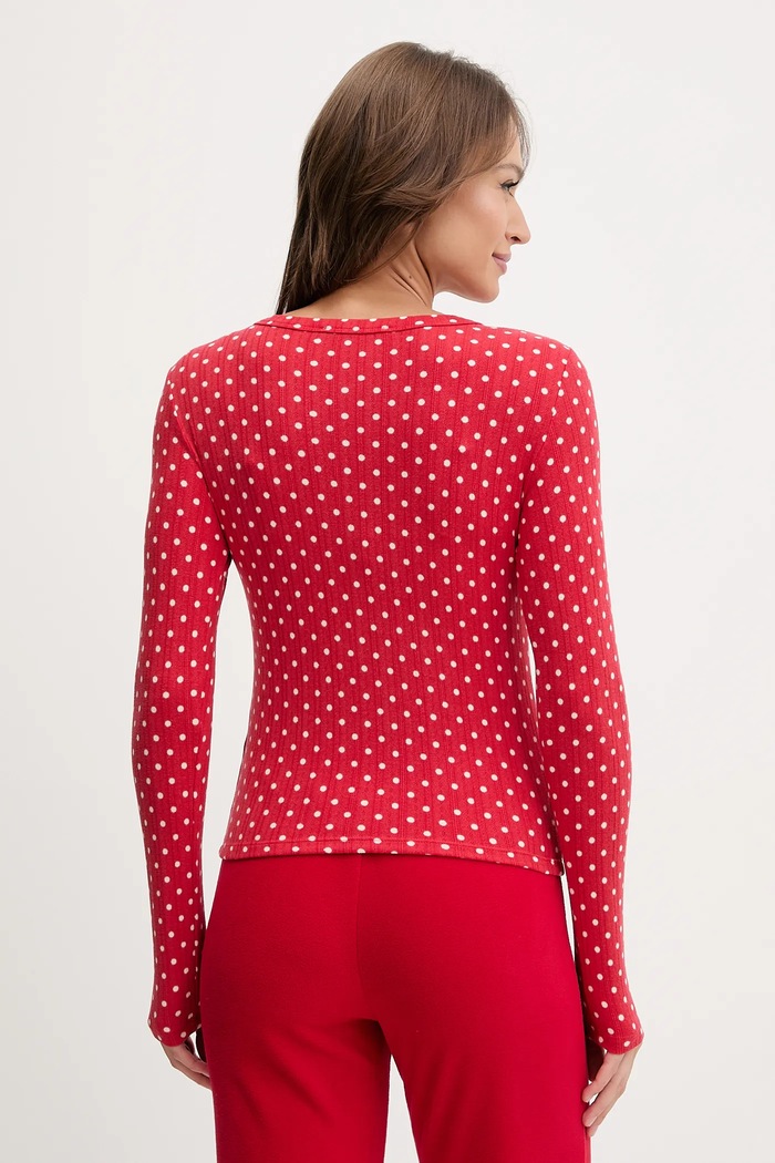 Μακρυμάνικη μπλούζα πιτζάμας Abercrombie & Fitch KI146.5107.500 κόκκινο AW25