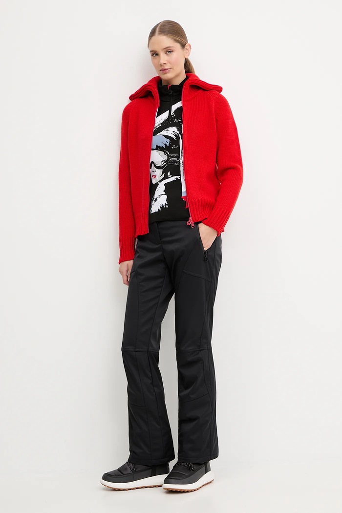 Newland kardigan z dodatkiem wełny LADY W FULL ZIP N46808.116 czerwony AW25