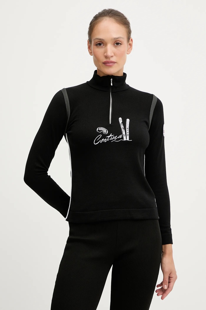 Newland longsleeve funkcyjny z dodatkiem wełny LADY WOOL T-NECK sporty zimowe czarny N46864.15