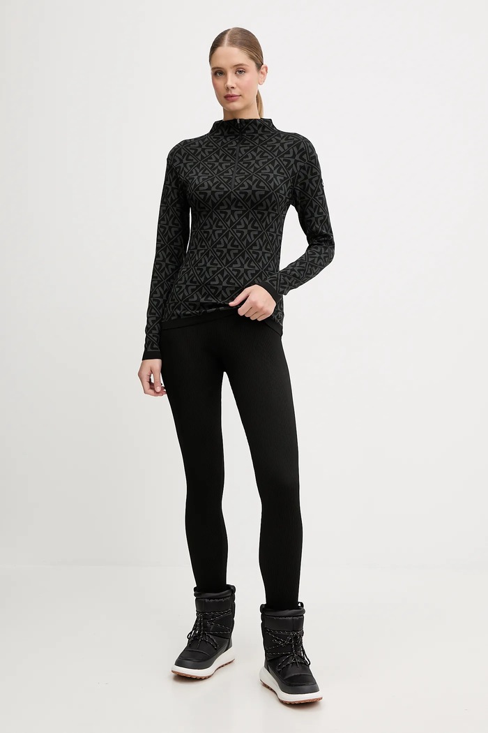 Newland longsleeve funkcyjny LADY T-NECK N46509.167 czarny AW25