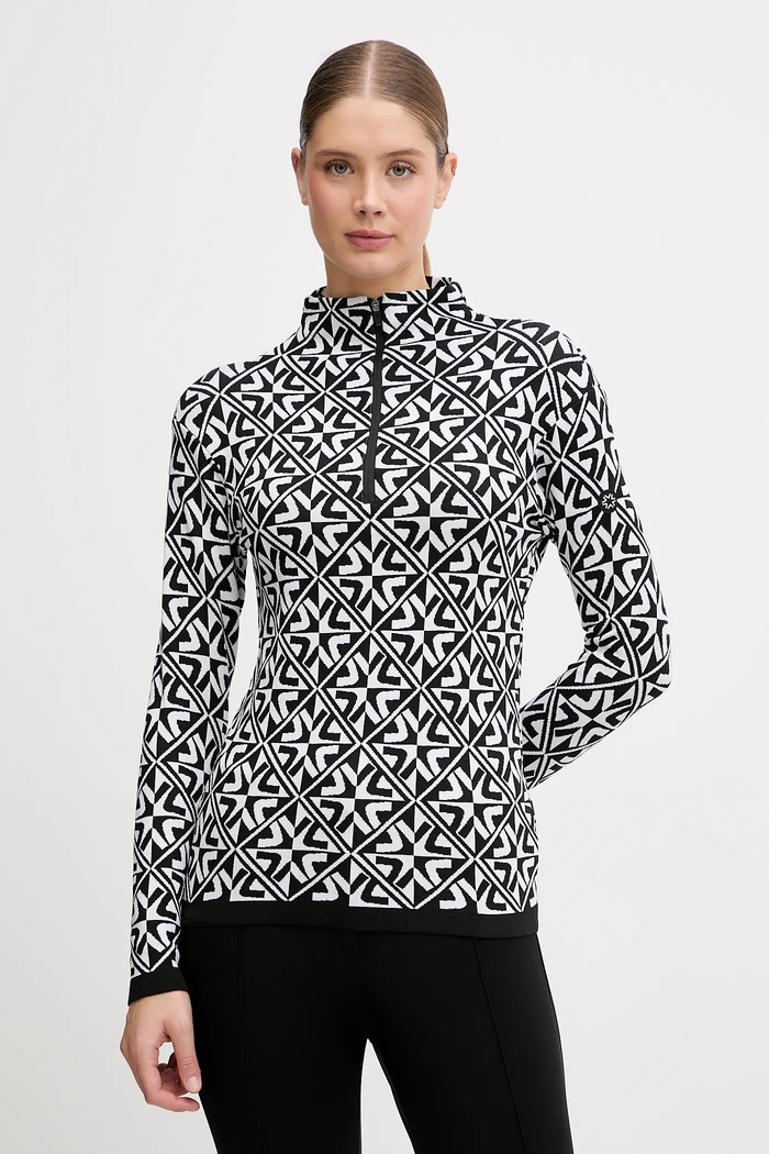Newland longsleeve funkcyjny LADY T-NECK Planet friendly czarny N46509.108