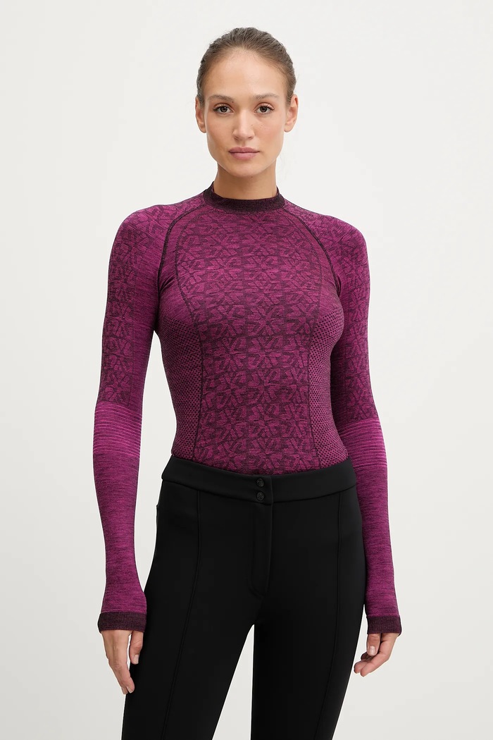 Funkčné tričko s dlhým rukávom s prímesou vlny Newland LADY ROUND NECK SW zimný šport ružová N4600.111