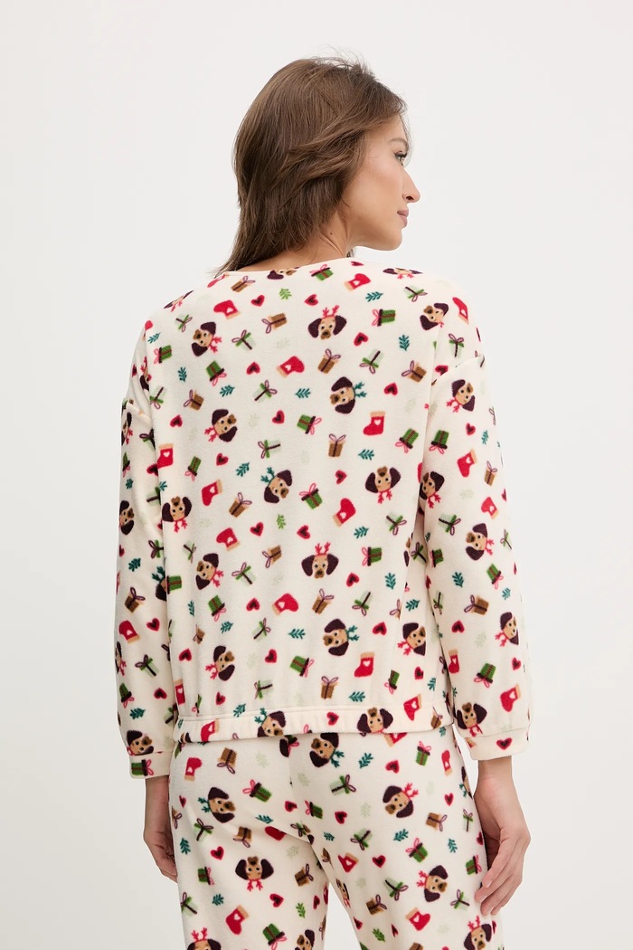 Odzież United Colors of Benetton longsleeve piżamowy 39EZ3M087 beżowy