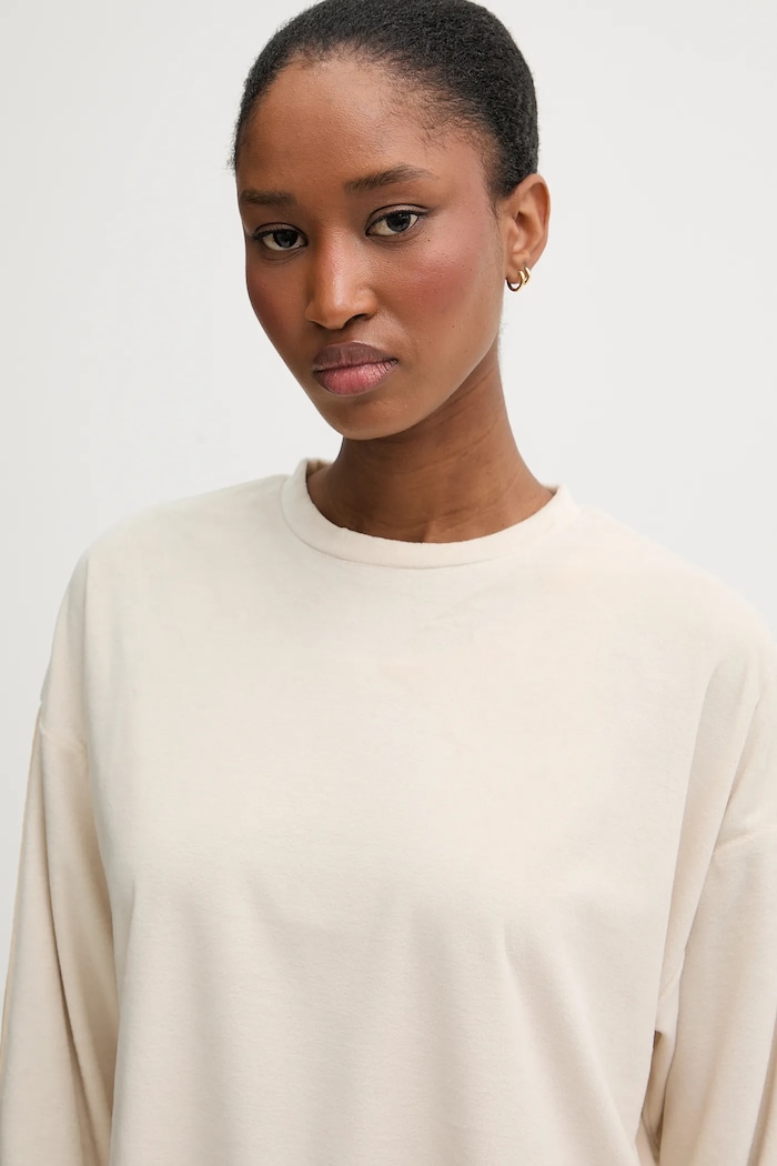 Odzież United Colors of Benetton longsleeve piżamowy 3JQA3M08B beżowy