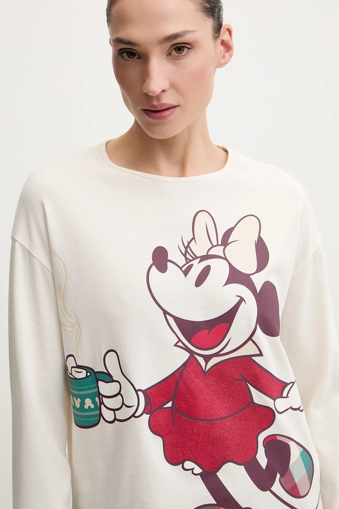 United Colors of Benetton piżama bawełniana 3P053P04G beżowy