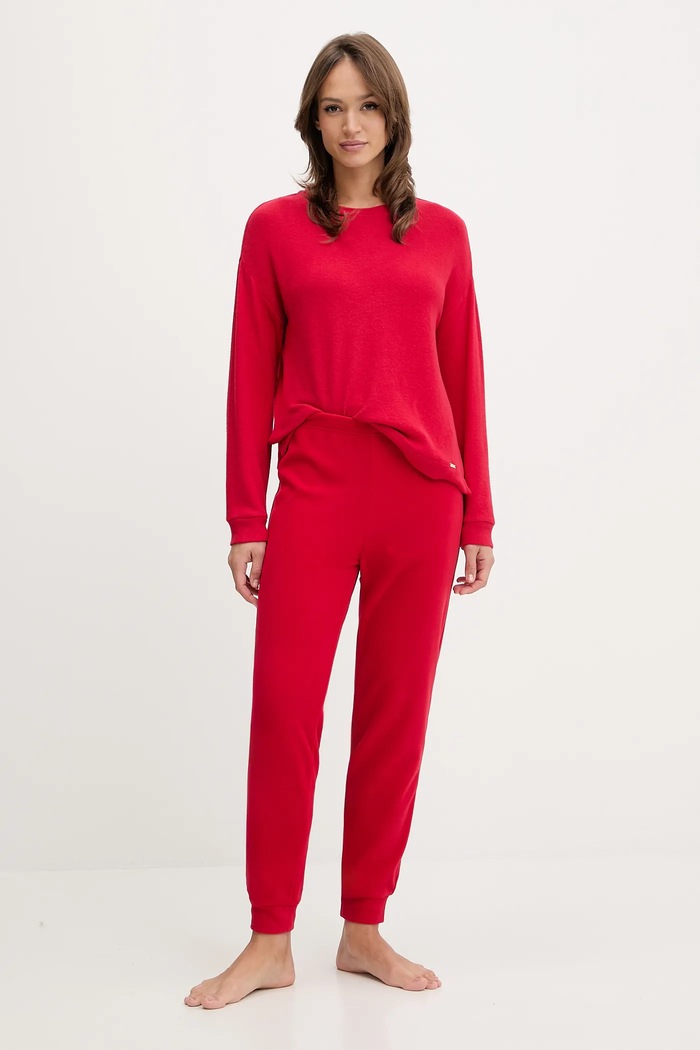 United Colors of Benetton longsleeve piżamowy 3Q413M08A czerwony AW25
