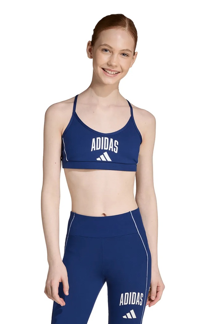 Detská športová podprsenka adidas mäkké tmavomodrá JW8659
