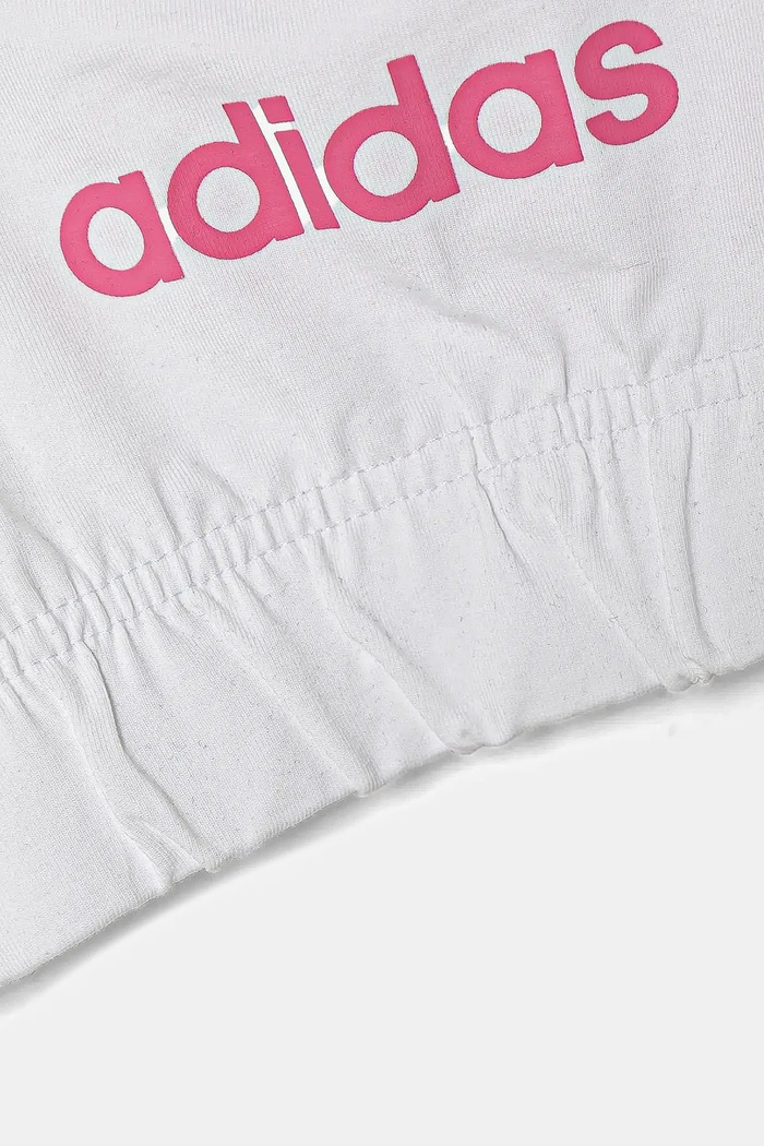 Dětská sportovní podprsenka adidas bílá JX3925