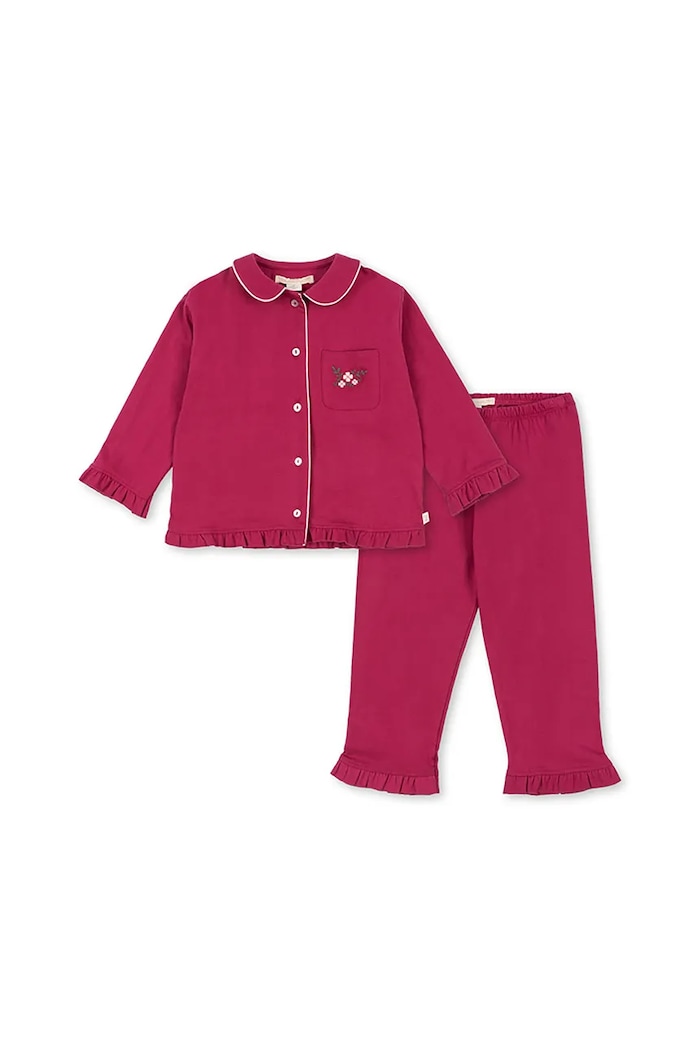 Dječja pidžama Konges Sløjd PIO FRILL SET GOTS KS103964.9BYA roza AW25