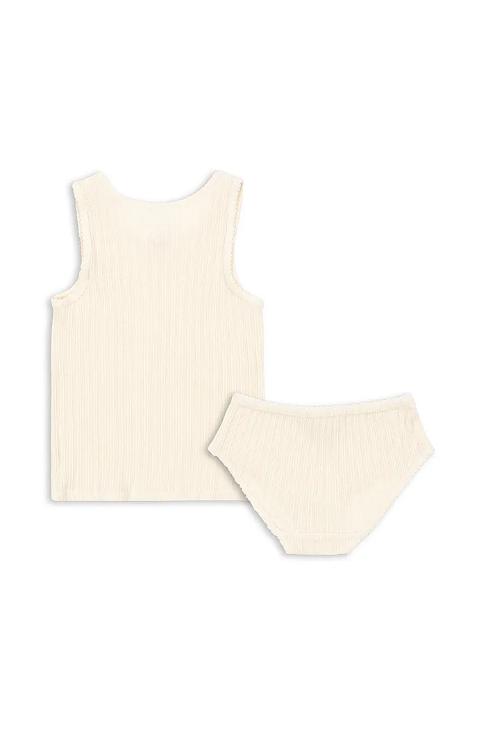 Konges Sløjd komplet bawełniany dziecięcy PAPIN UNDERWEAR SET GOTS KS103959.9BYA beżowy AW25