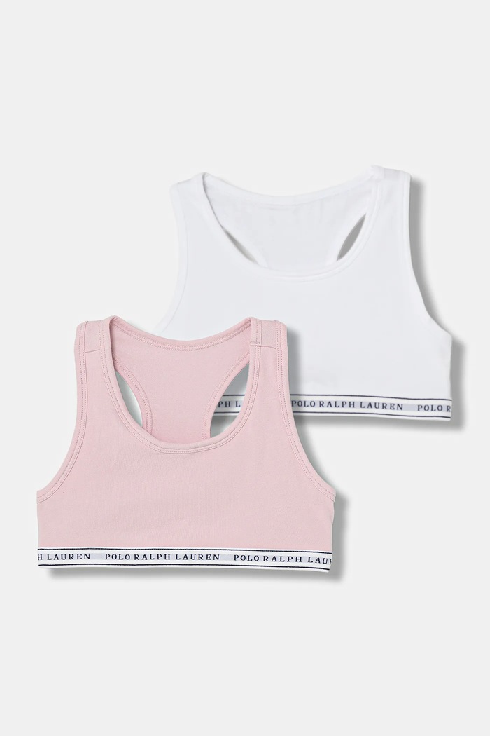 Detská podprsenka Polo Ralph Lauren 2-pak mäkké biela 4P5038