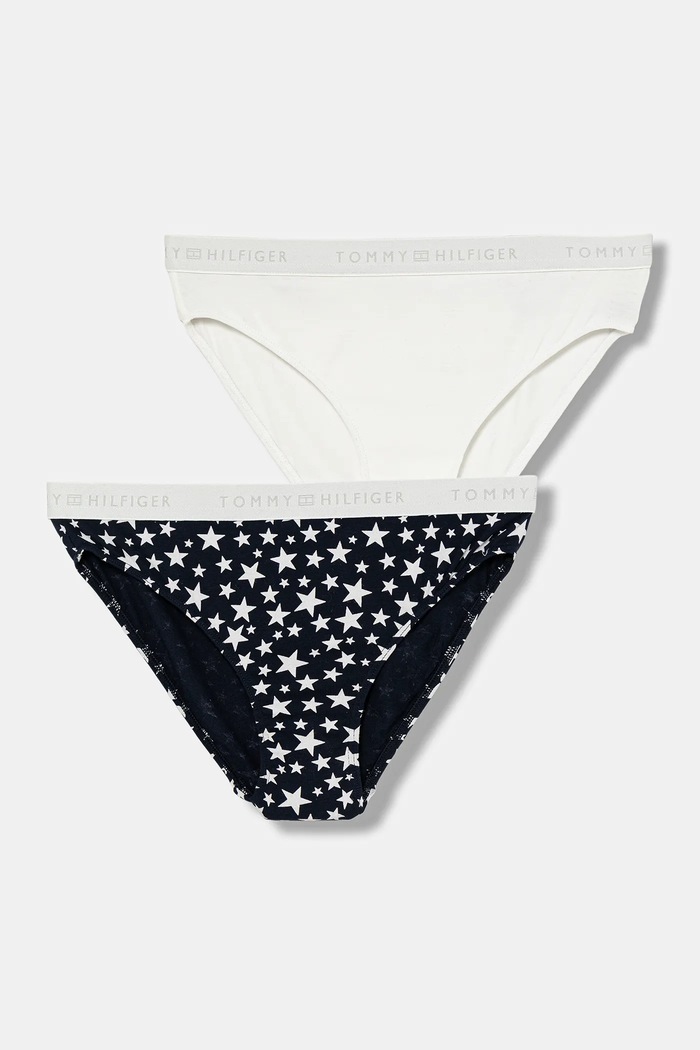Dječje gaćice Tommy Hilfiger 2-pack bez uzorka mornarsko plava UG0UG00809.9BYA